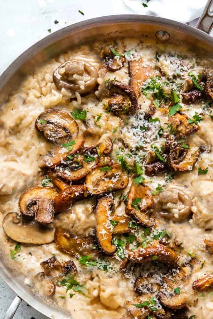 Chicken and mushroom risotto recipe