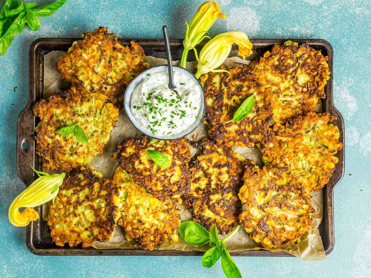 Corn and Zucchini Fritters